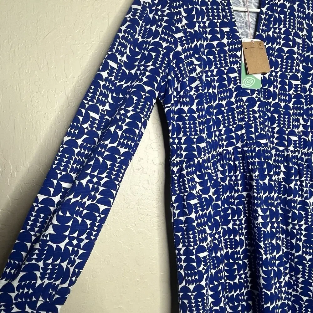 Boden Naomi Blue White Tencel Jersey Dress Pockets Women’s Size 8 L - Picture 4 of 15